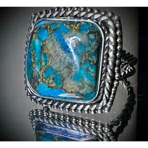 Sterling Silver and Mojave Copper Turquoise Ring